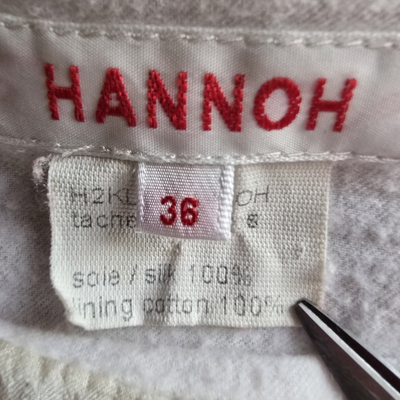 Vintage Hannoh Wessel Silk White and Black Paint Splatter Midi Dress Size 36 - Picture 3 of 12